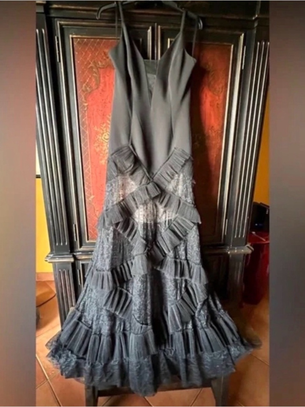 New* BCBG MAXAZRIA Avaline Pleated Ruffle Skirt Lace Tulle Dress Size 10 $498 - Picture 9 of 12